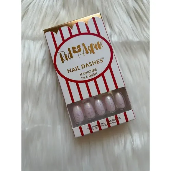 Red Aspen Nail Dashes- Parker's Popcorn (Pink Sparkly Coffin Nails) - Picture 4 of 6